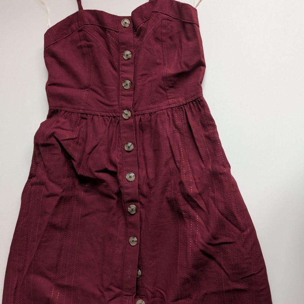 Universal Thread Burgundy Mini Dress with Buttons